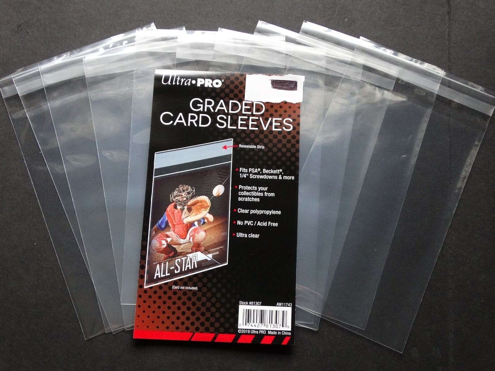 (10 Loose Sleeves) Ultra Pro Resealable Graded Card Sleeves For Trading Cards