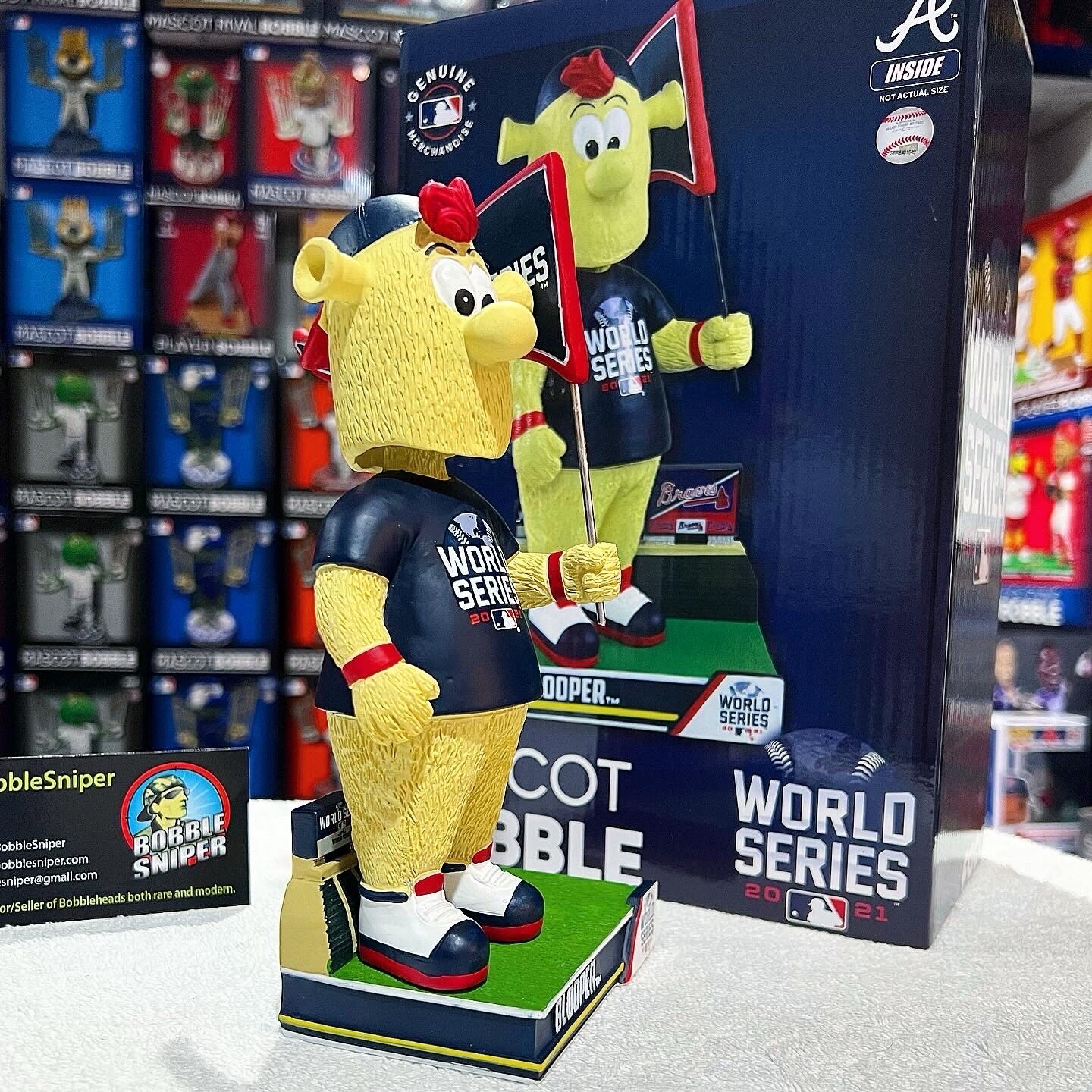 BLOOPER Atlanta Braves 2021 World Series Pennant Mascot Exclusive MLB Bobblehead