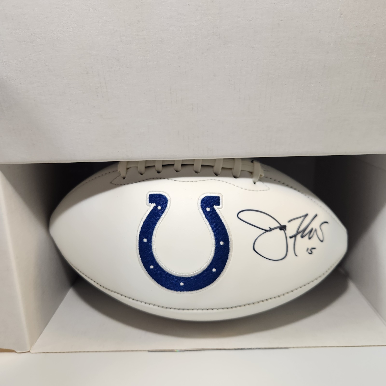 Joe Flacco Colts AUTOGRAPH SIGNED WHITE LOGO FOOTBALL 73/100 The Real AUTOGRAPH