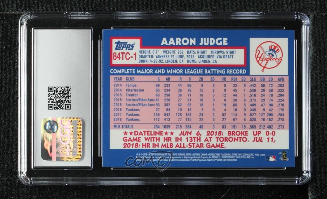 2019 Topps Chrome 1984 Topps Refractor Aaron Judge #84TC-1 1o19