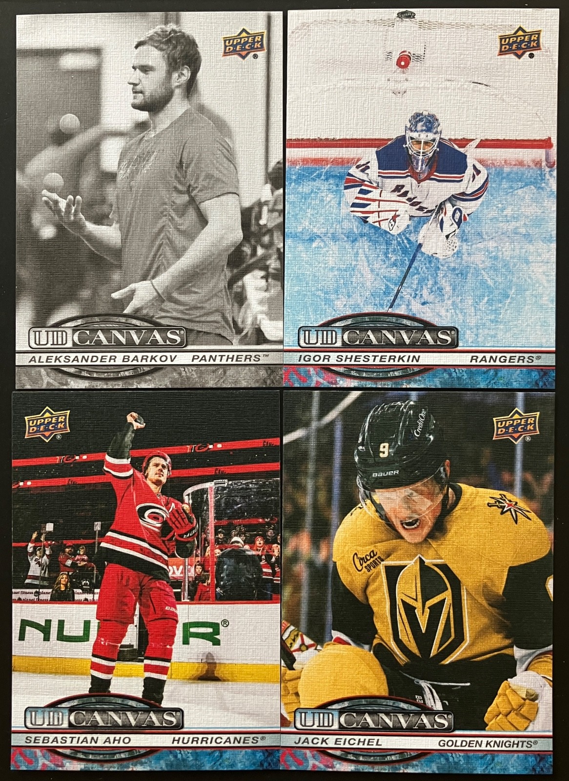 2025-26 Upper Deck Canvas Base / Black & White Parallels Kucherov – Smith – Aho