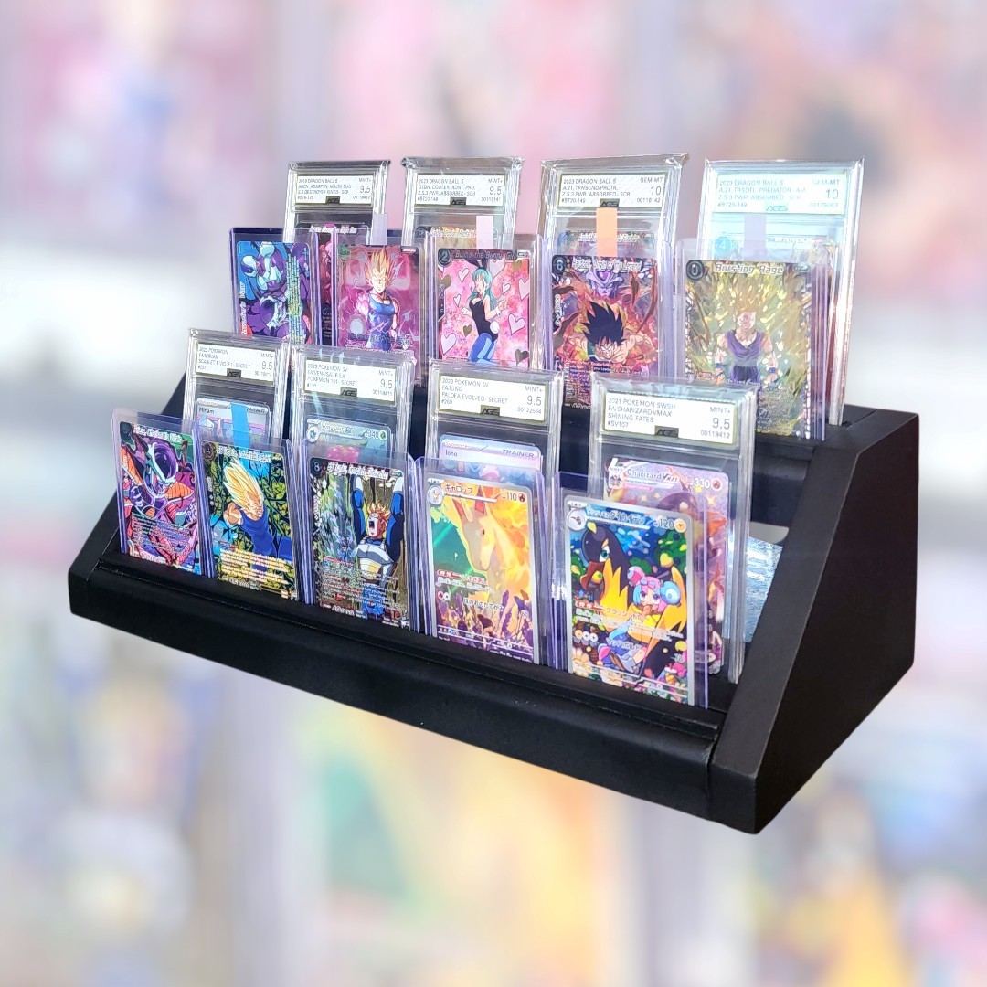 Graded card/toploader display stand 2-tier, Holds Up To 8 Graded Slabs, PSA,CGC.