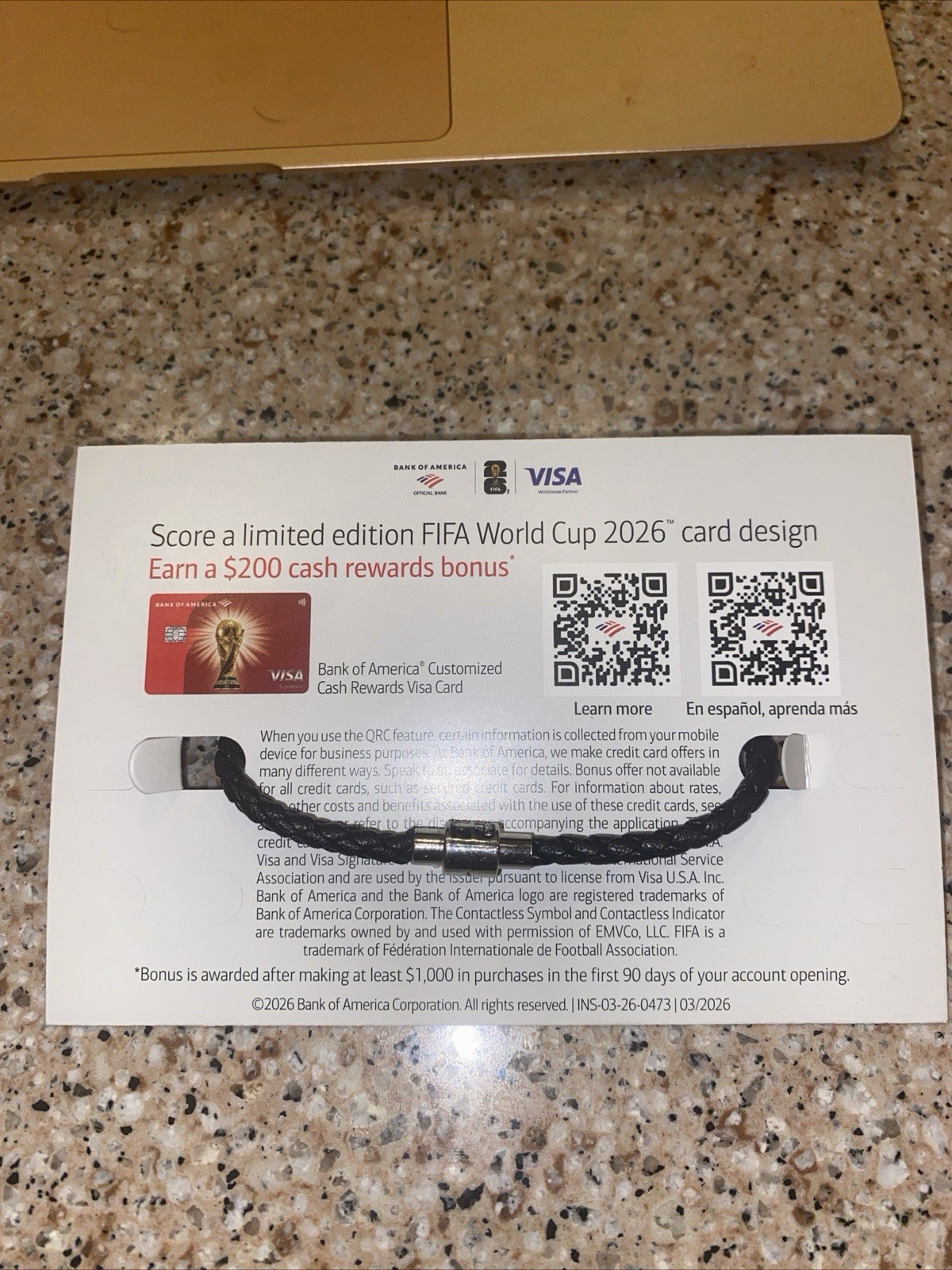 Brand New FIFA World Cup 2026 Small Black BOSTON Charm Bracelet