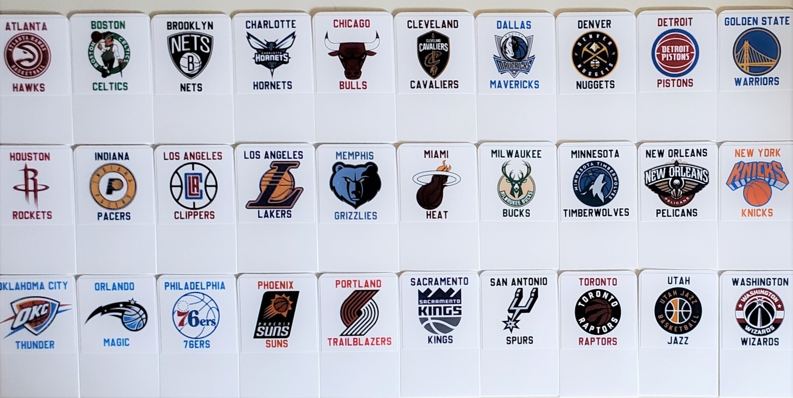 30 TALL Sports Card Dividers with FREE Custom NBA Team Logo Labels
