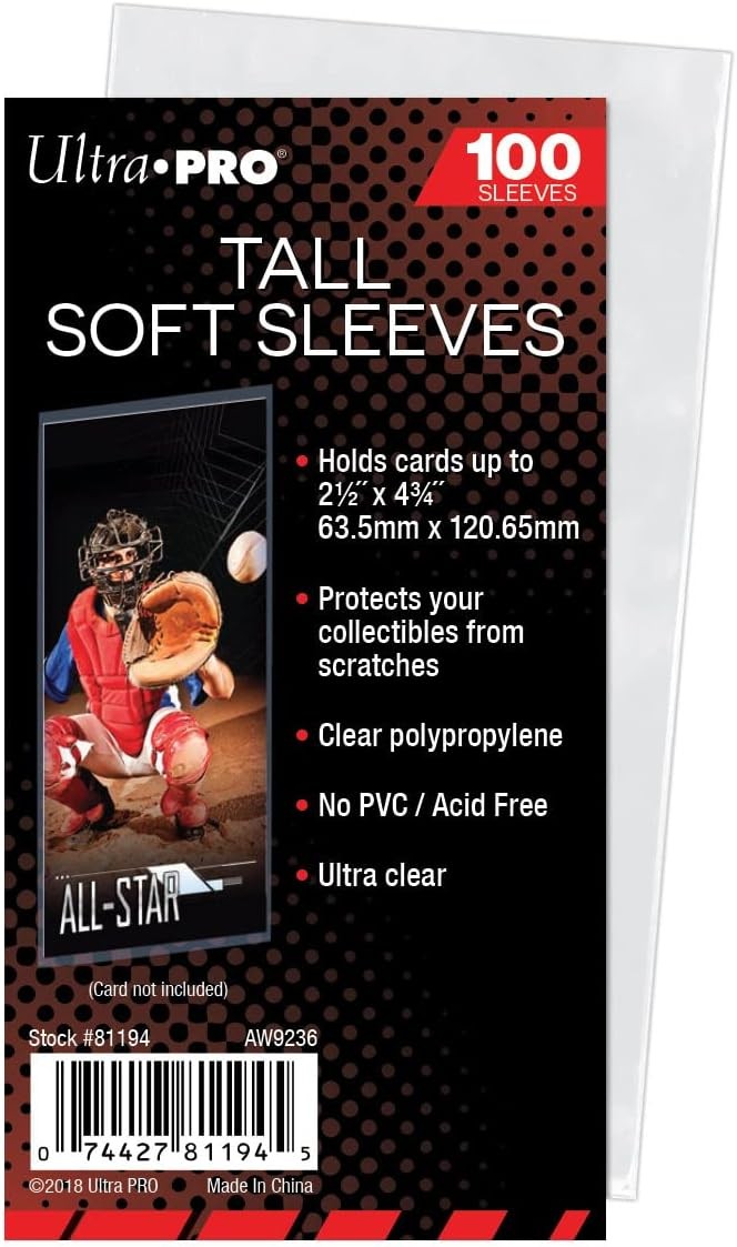 Ultra Pro Card Sleeve – Tall (100 per Pack) Clear