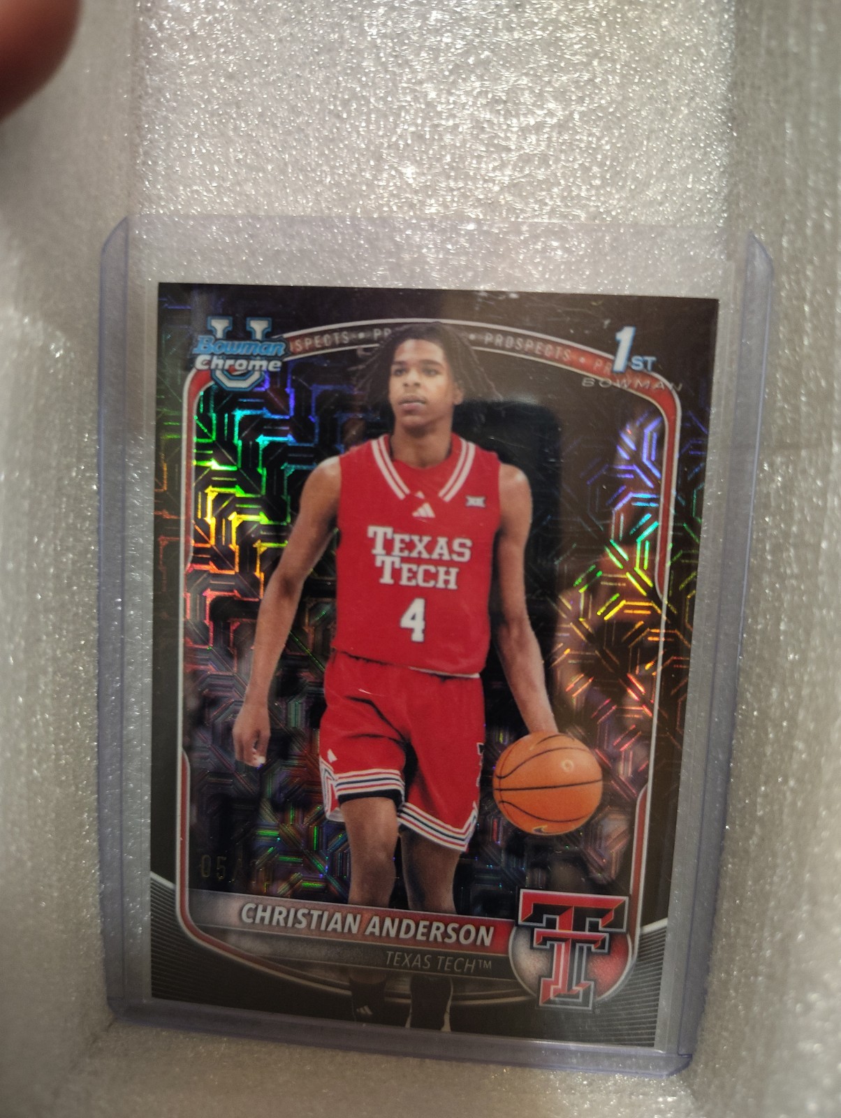 2025 Bowman Chrome Black Mojo Refractor Christian Anderson 1st Texas Tech #05/10