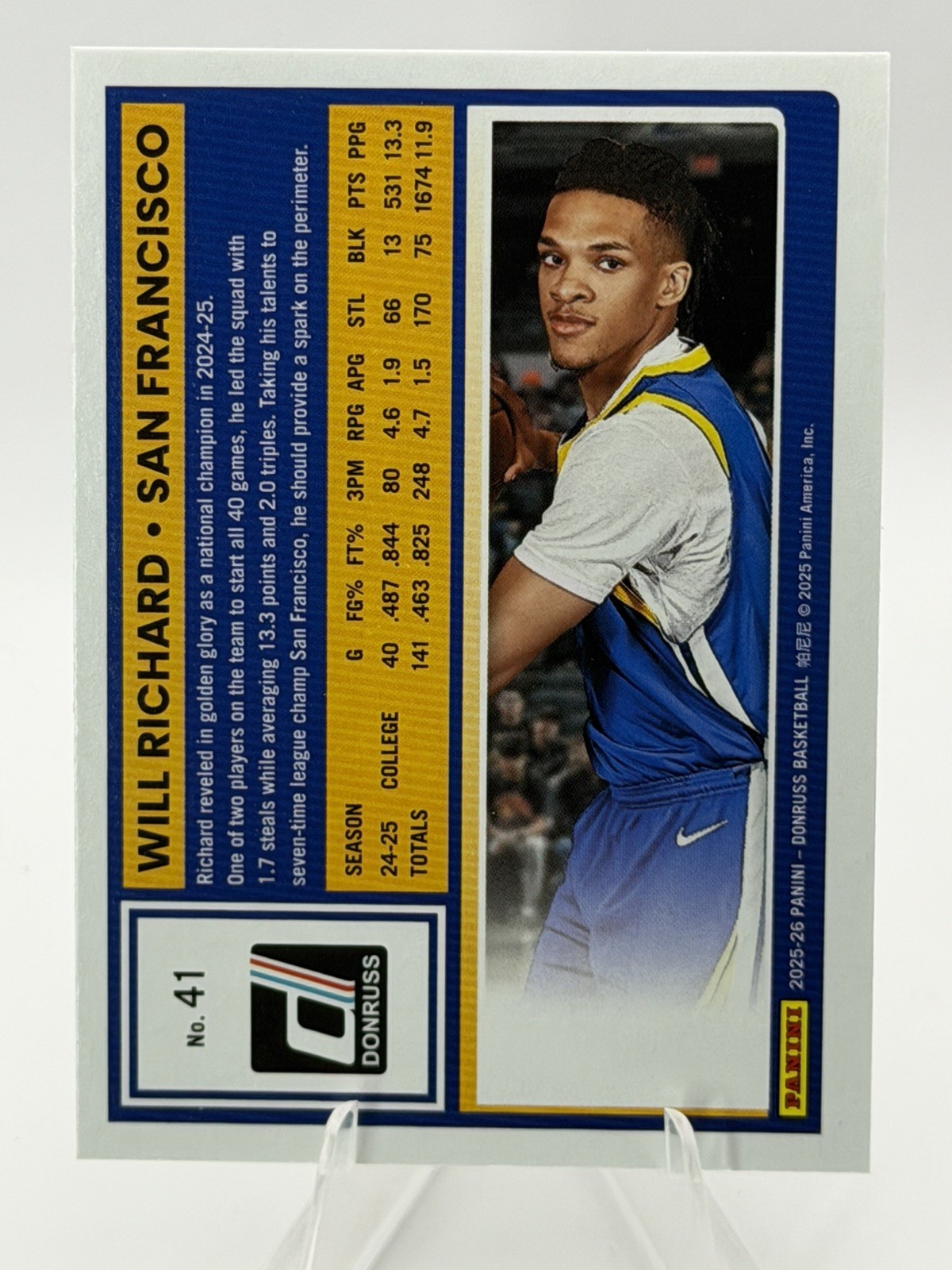 2025-26 Panini Donruss Will Richard Rated Rookie Green Laser HOLO Prizm Warriors