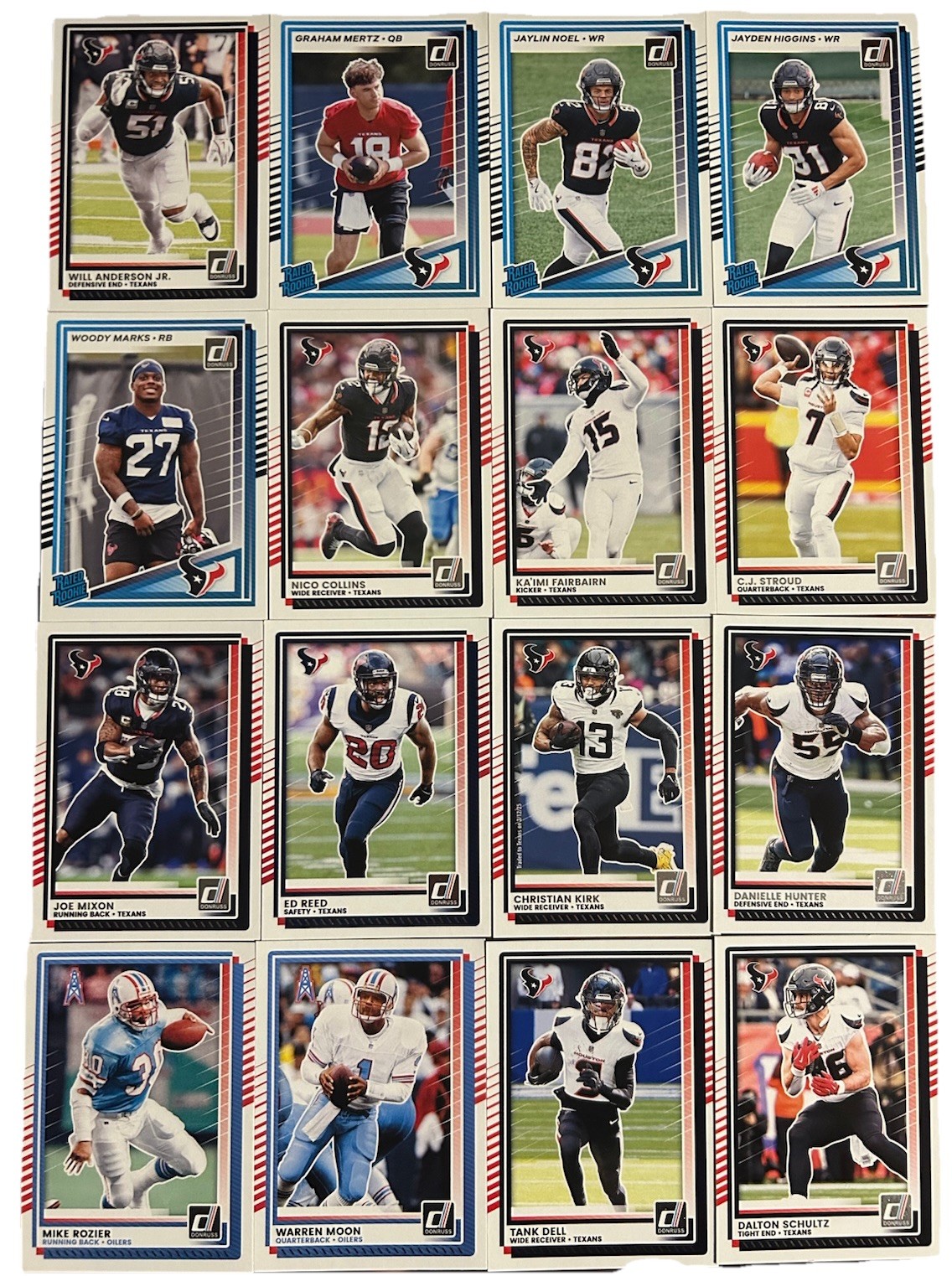 2025 Donruss Football (1-400 Set) Houston Texans Team Set (16 Cards)