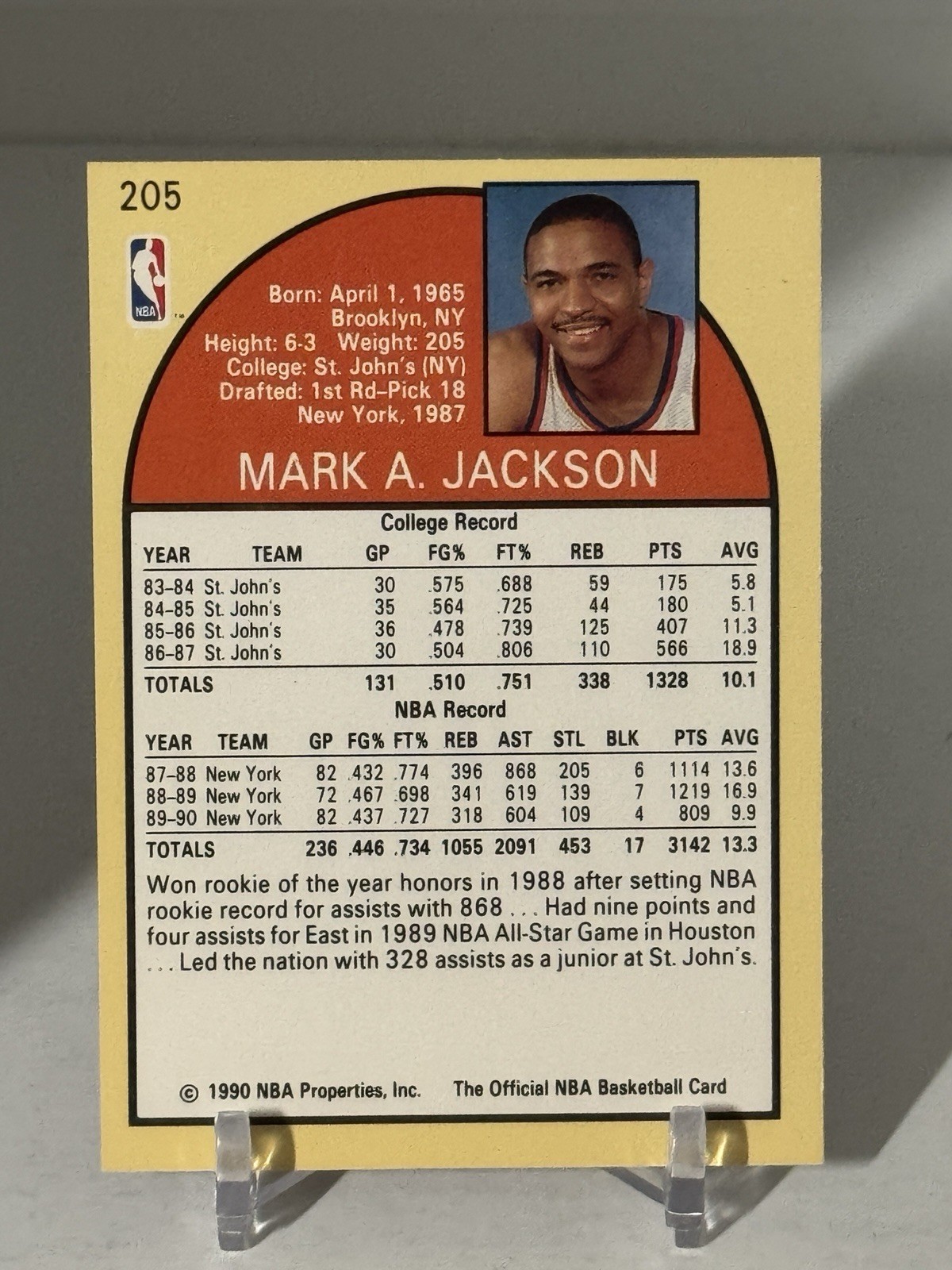 Mark Jackson 1990-91 NBA Hoops Menendez Brothers Courtside #205 SHIPS SAME DAY