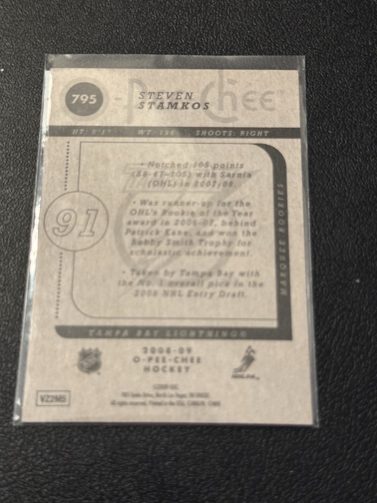 2008-09 O-Pee-Chee – Marquee Rookies Steven Stamkos #795 (RC)