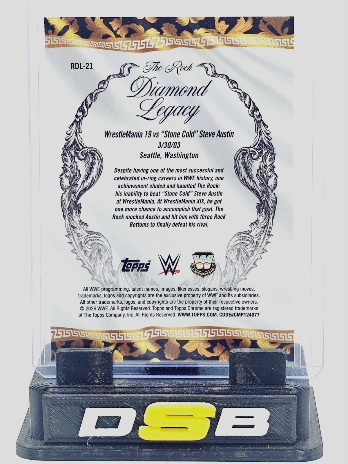 2026 Topps Chrome WWE The Rock Diamond Legacy SSP RDL-21 The Rock, Legend Hobby