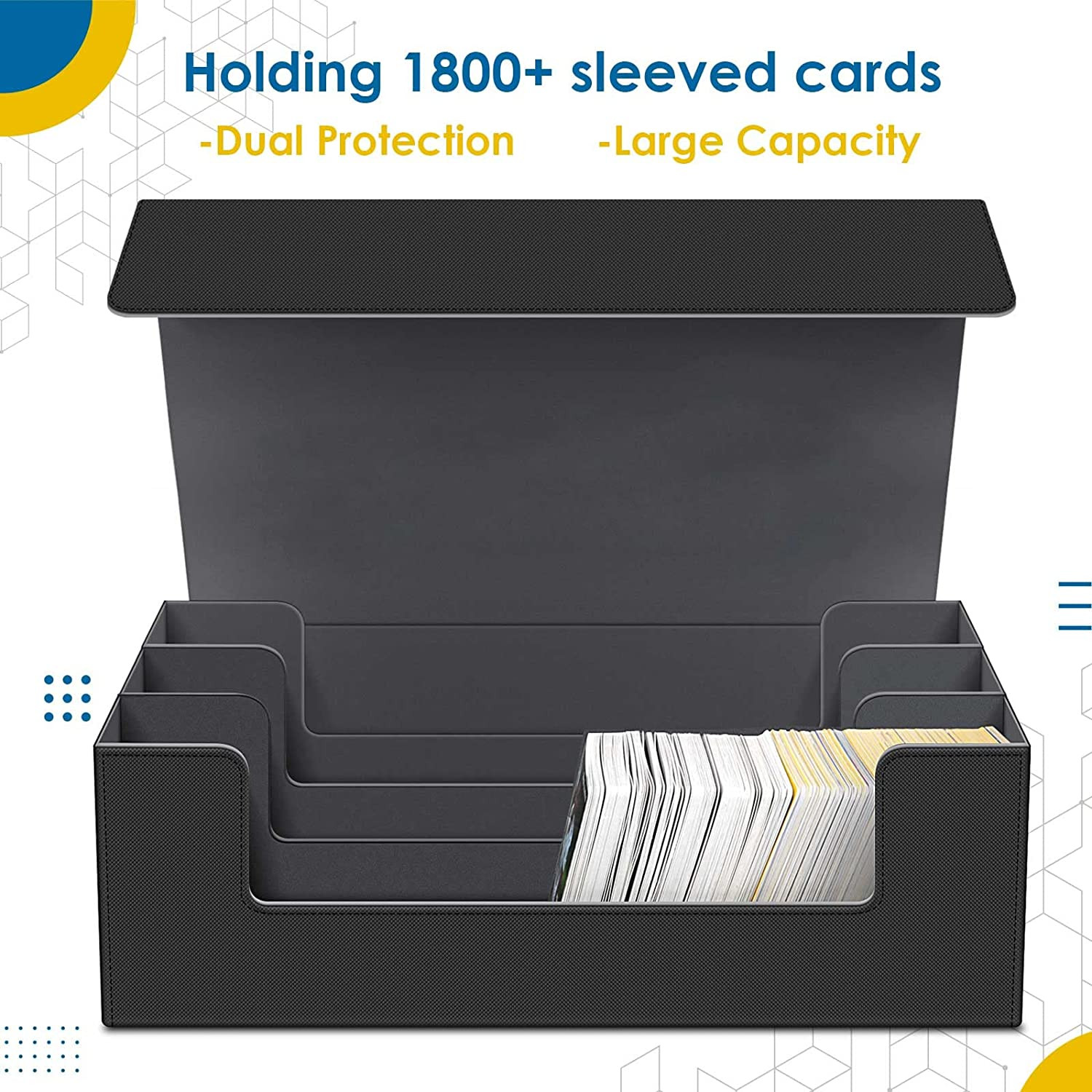 Trading Card Deck Box Game Card Holds 1800+ Cards Closure Storage Dustproof US