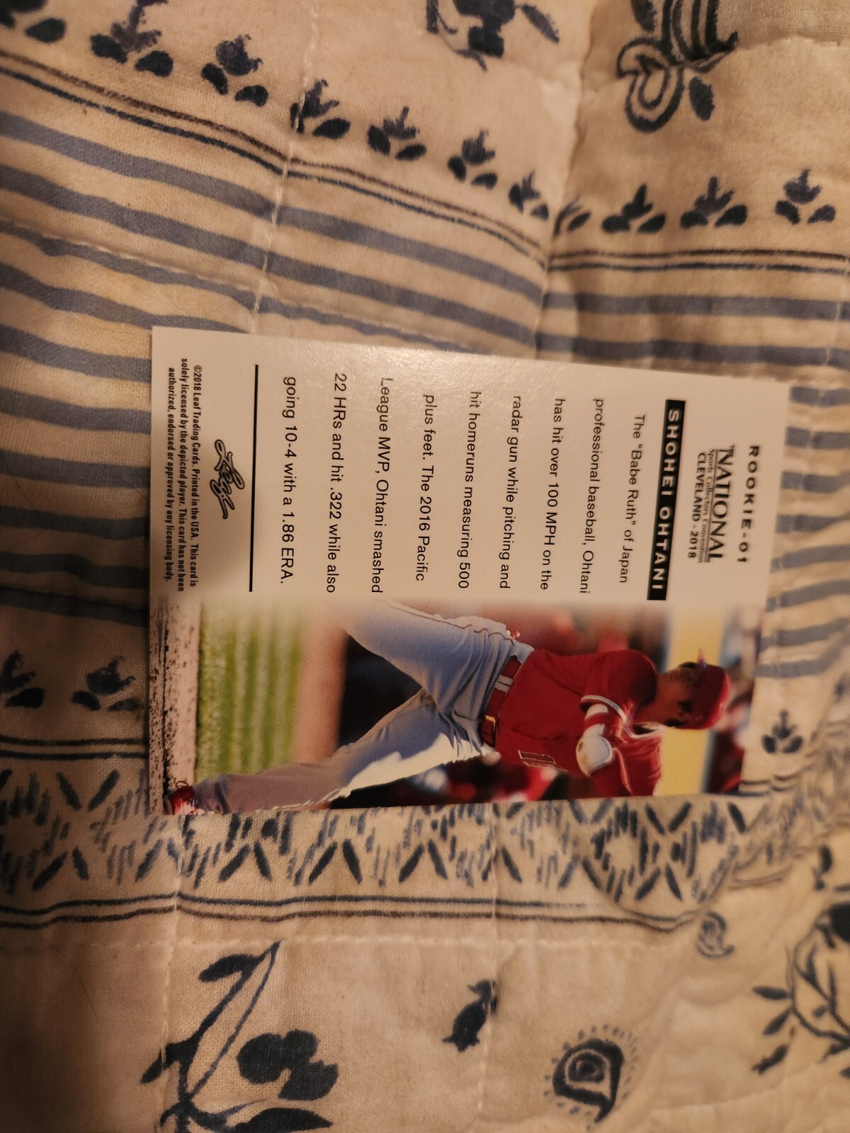 2018 LEAF THE NATIONAL SHOHEI OHTANI ROOKIE BASEBAL CARD+FREE LTD.PROMO ROOKIE