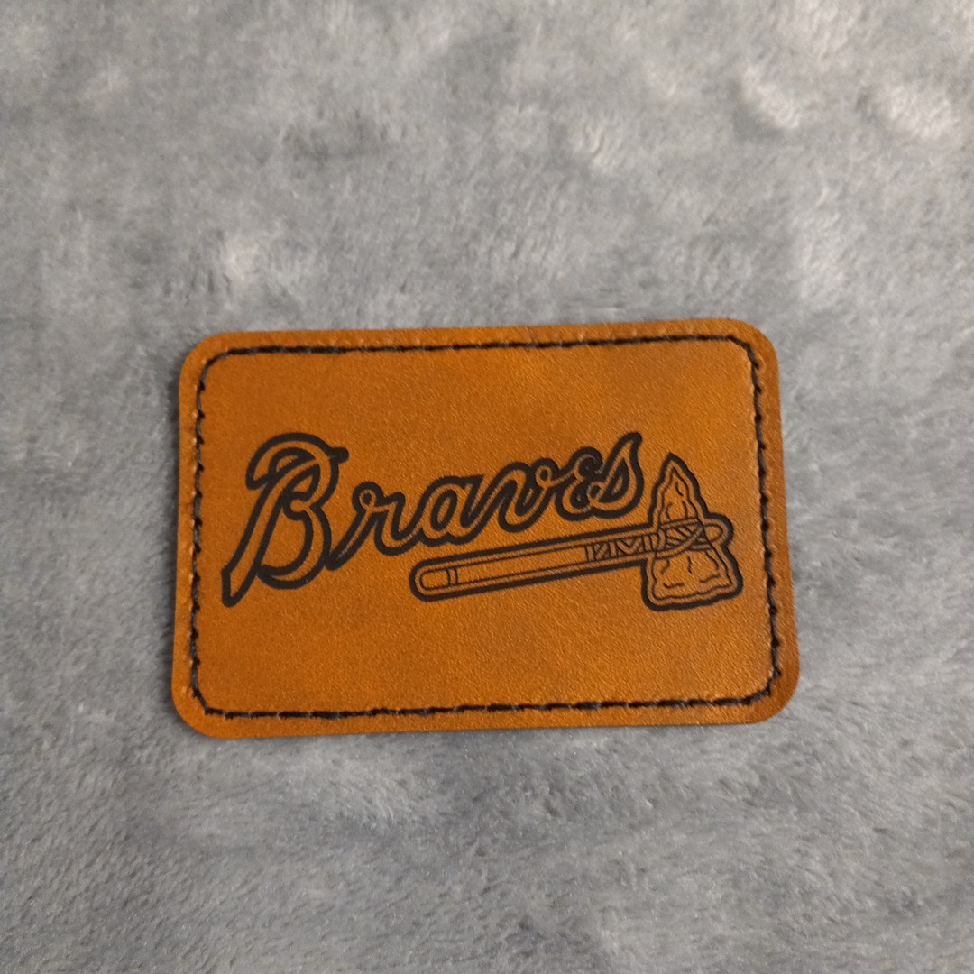 Braves Leather Iron on Patch For Hats And Accessories