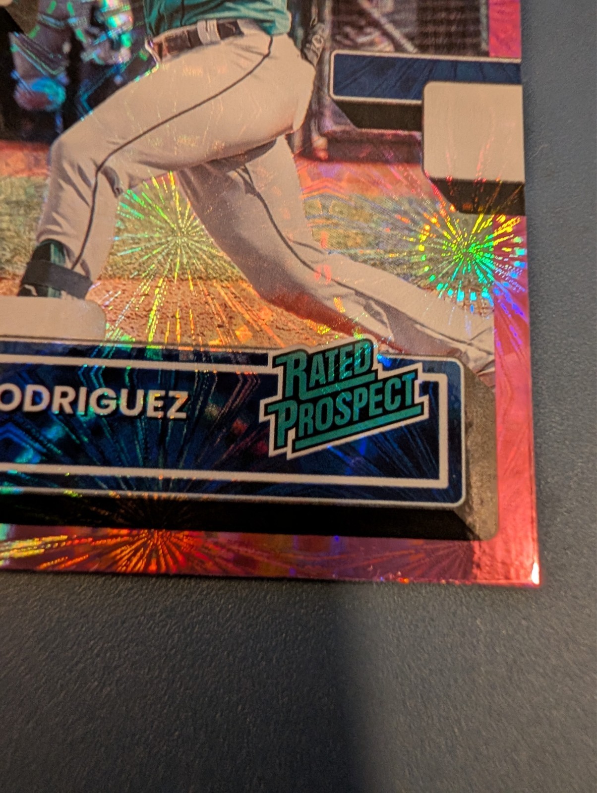 2022 Donruss Julio Rodriguez Rated Prospect #RP-1 in the Pink Fireworks parallel