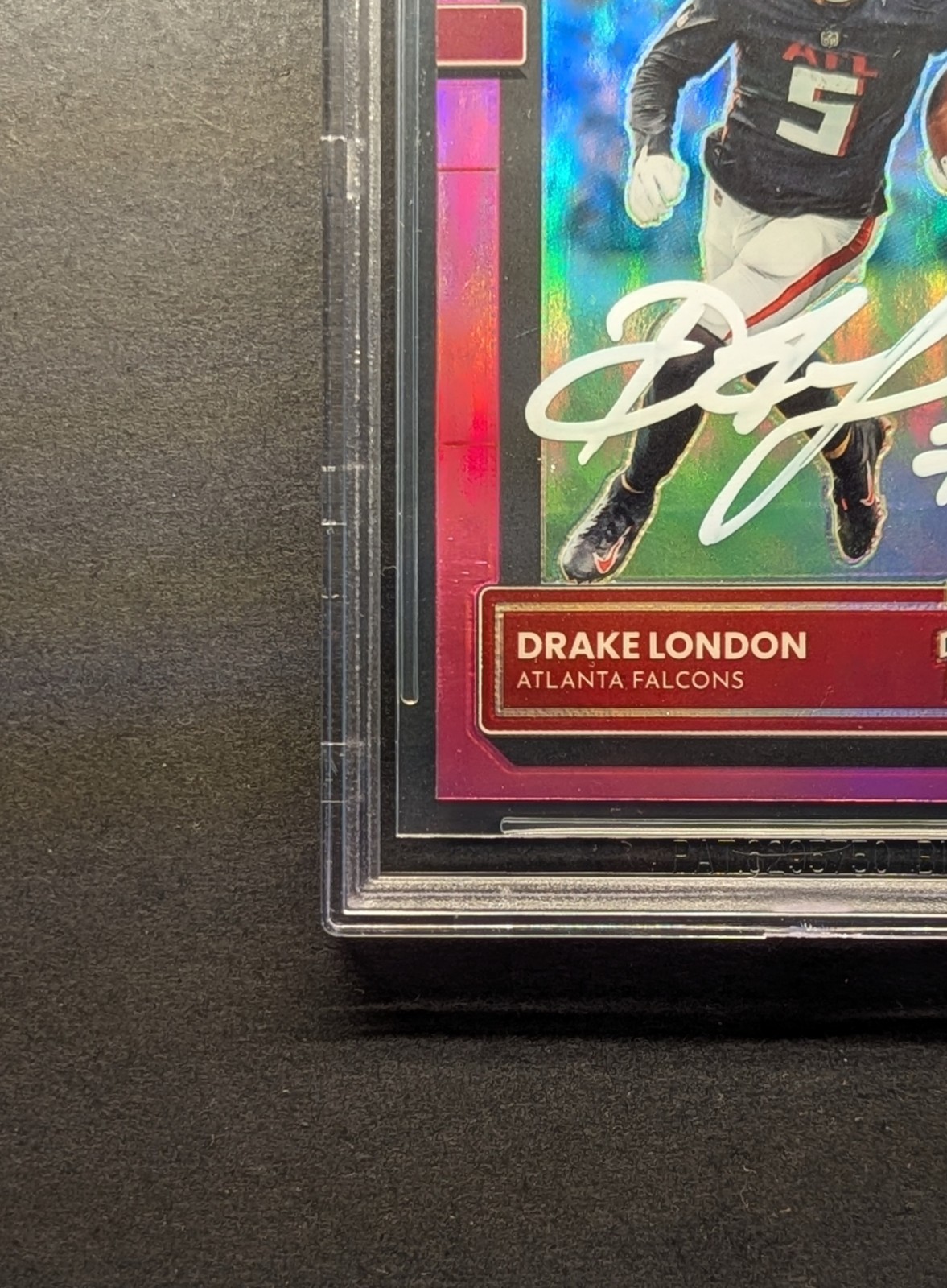 DRAKE LONDON Rookie Auto 2022 Optic Pink Holo Prizm BGS Authentic SP RC