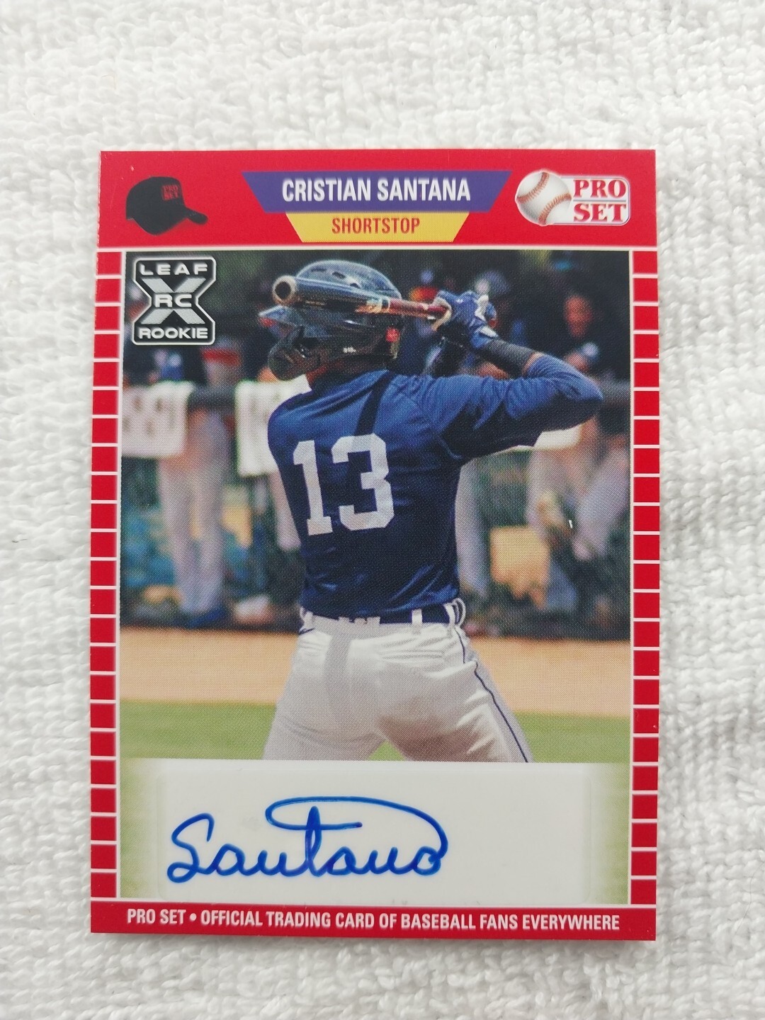 CRISTIAN SANTANA AUTO RC 2021 LEAF PRO SET BASEBALL XRC PROSPECT TIGERS PS-CS1