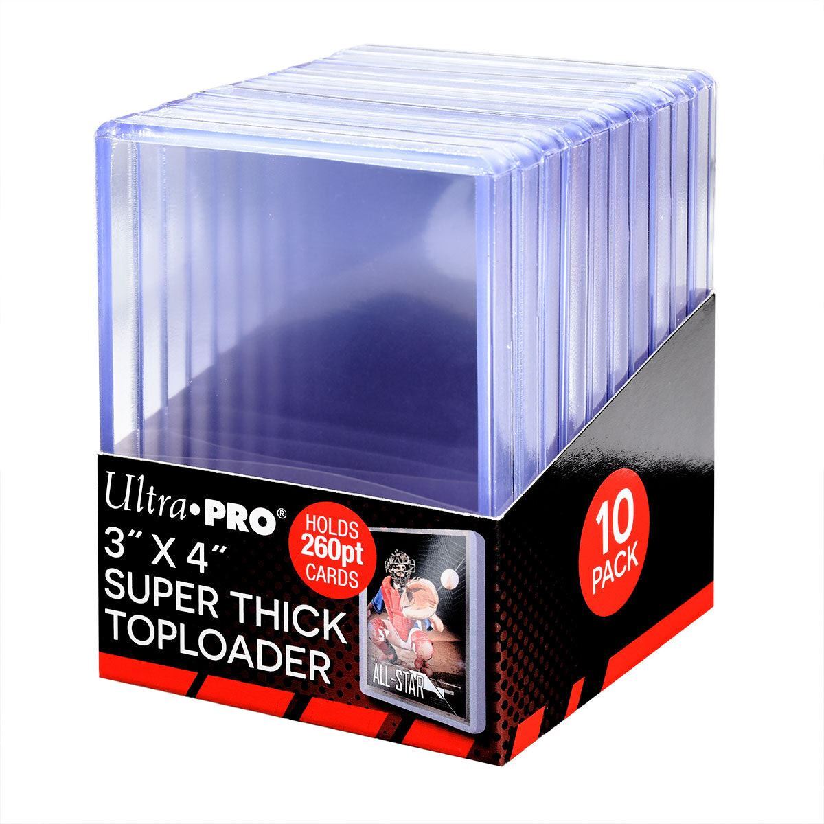 Ultra Pro 3″ x 4″ Clear Super Thick 260PT Toploaders – 10ct