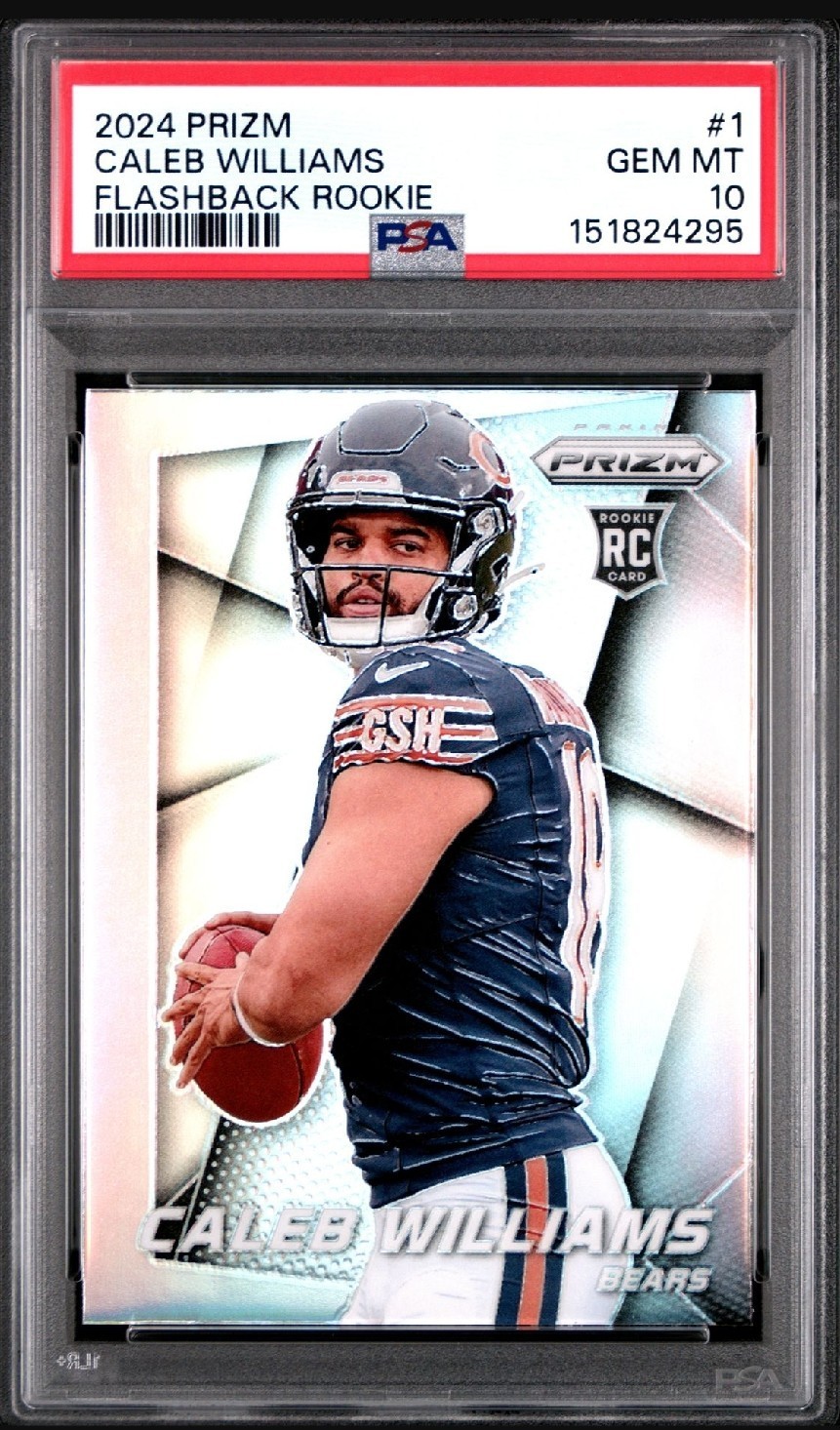 2024 Panini Prizm Flashback Rookie Caleb Williams #1 Silver Prizm RC PSA 10