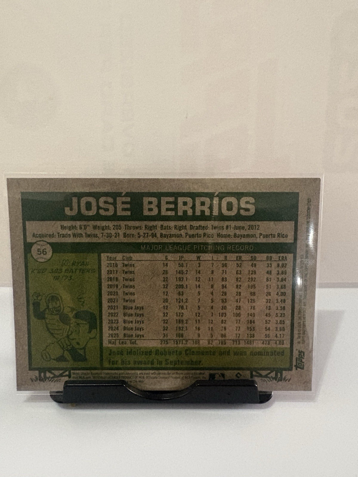 Topps 2026 Heritage José Berríos Sparkle Parallel #56 Blue Jays MLB