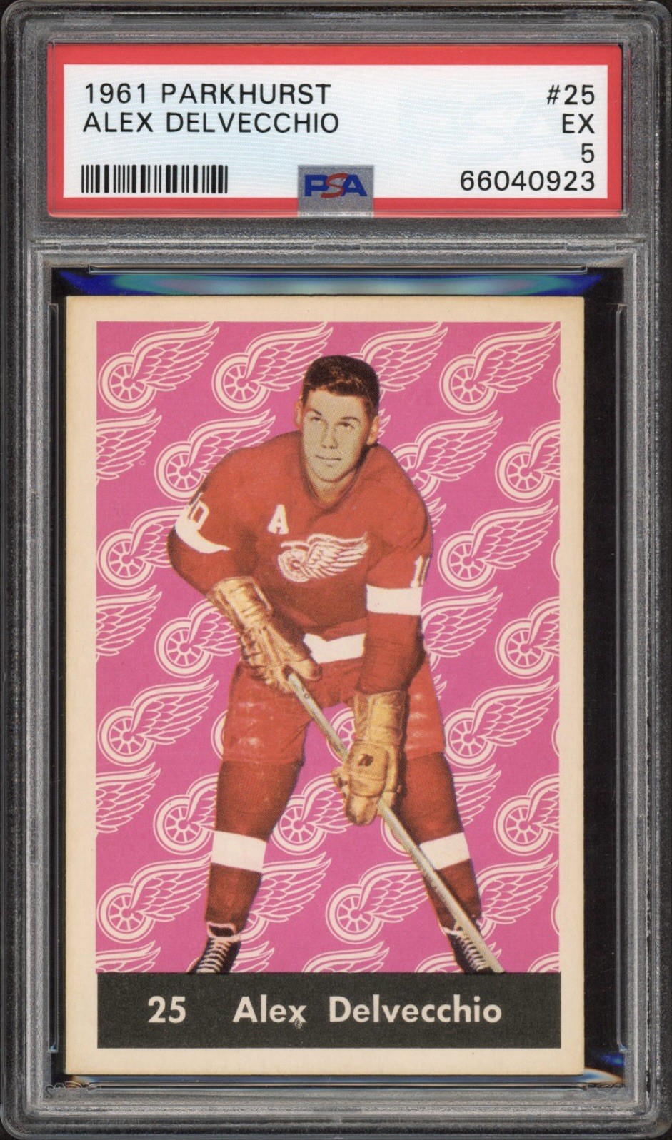 1961 Parkhurst Alex Delvecchio #25 PSA 5 Excellent HOF Detroit Red Wings