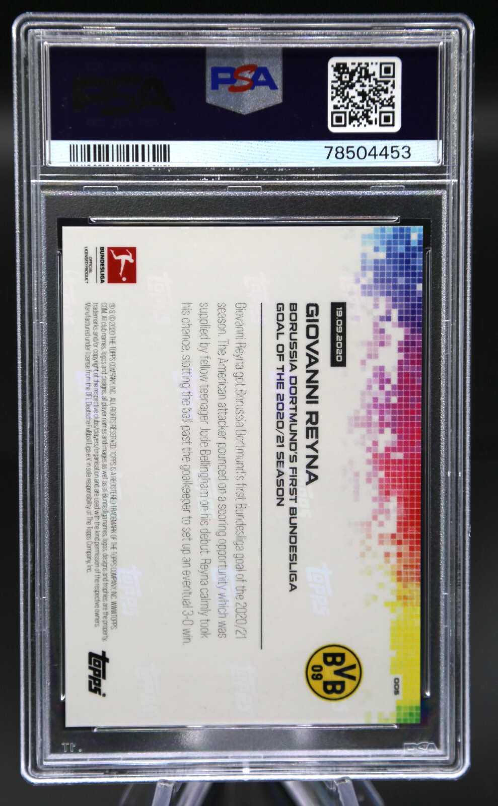 2020 Topps Now Bundesliga GIOVANNI REYNA #5 PSA 10 Gem Mint 💎 PR /2675 🔥 ⚽️