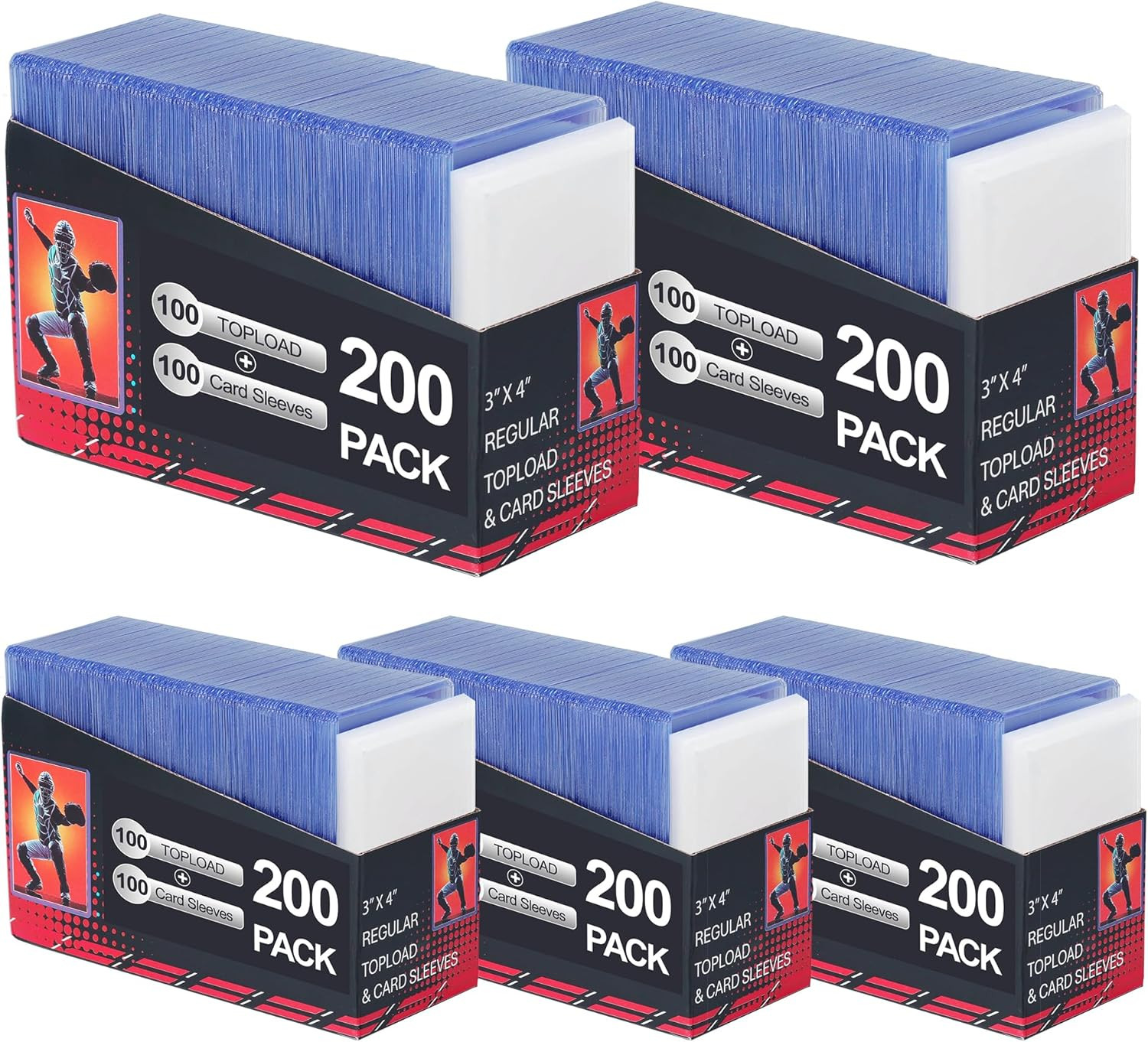New 1000 Card Sleeves Top Load 3×4 Baseball Trading Sports Card Protectors Fast