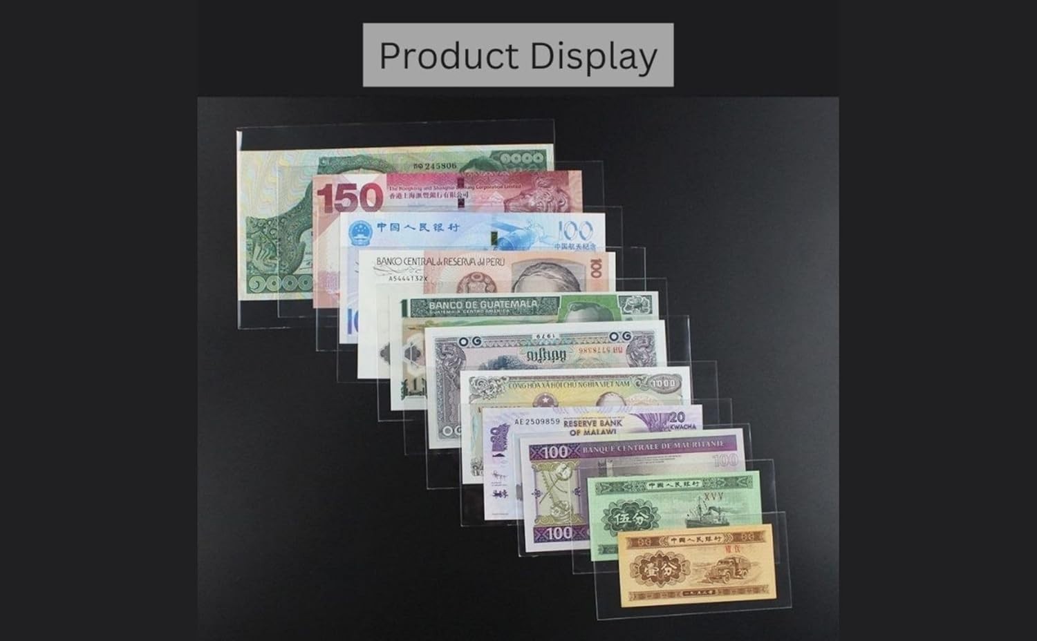 50-Pack Size 7 OPP Banknote Protective Sleeves for Safe Preservation
