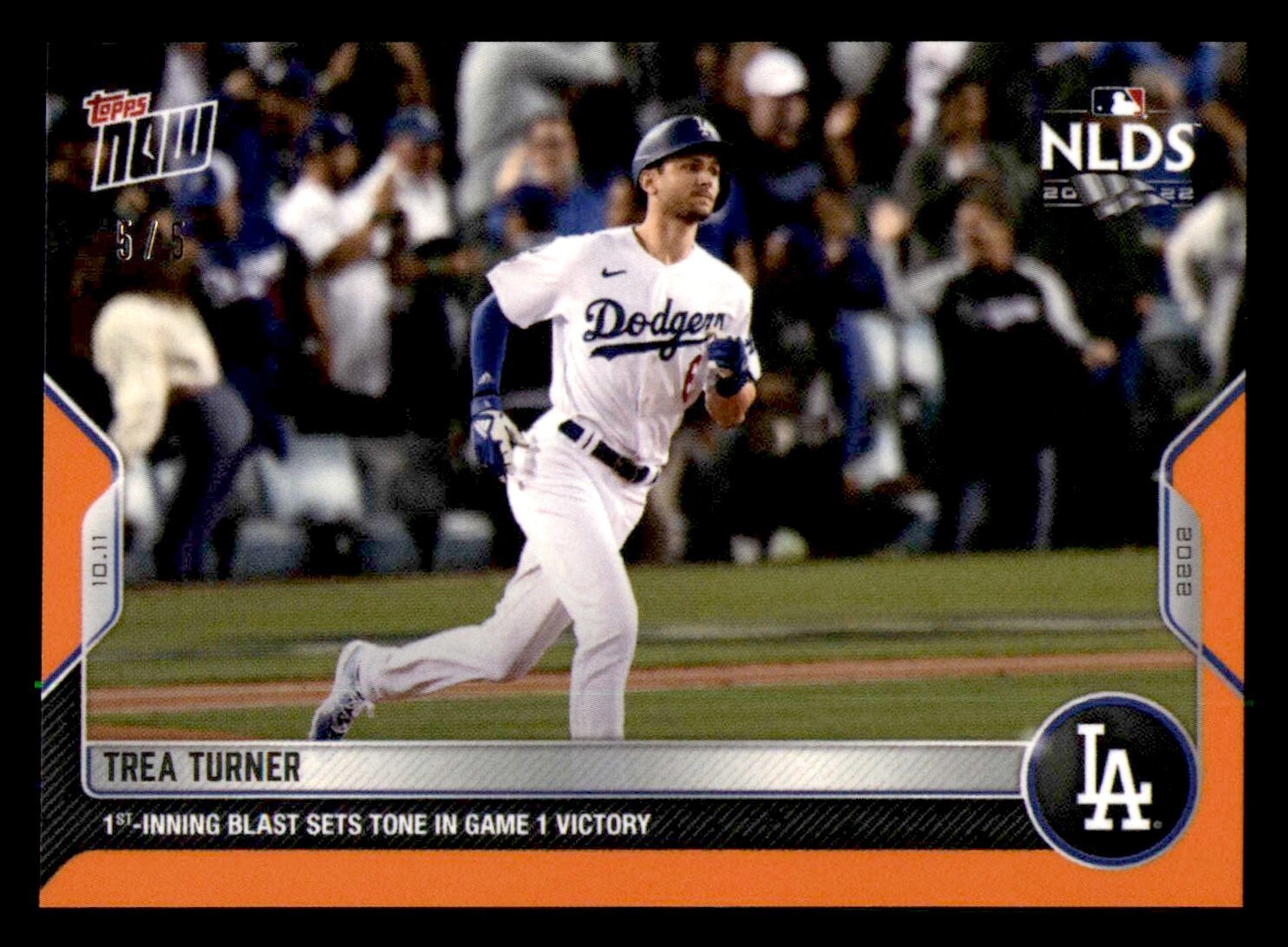 2022 Topps Now Red Parallel #1060 Trea Turner Dodgers 5/5