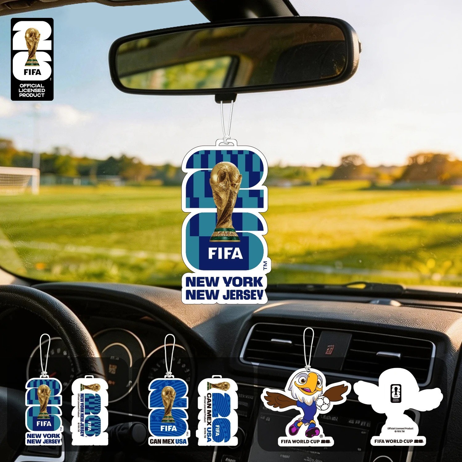 FIFA World Cup 2026 Official 3 Pack Car Air Freshener with Trophy Mascot & Host