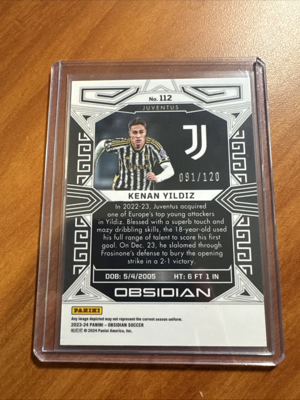 2023-24 Panini Obsidian – Kenan Yildiz RC 91/120
