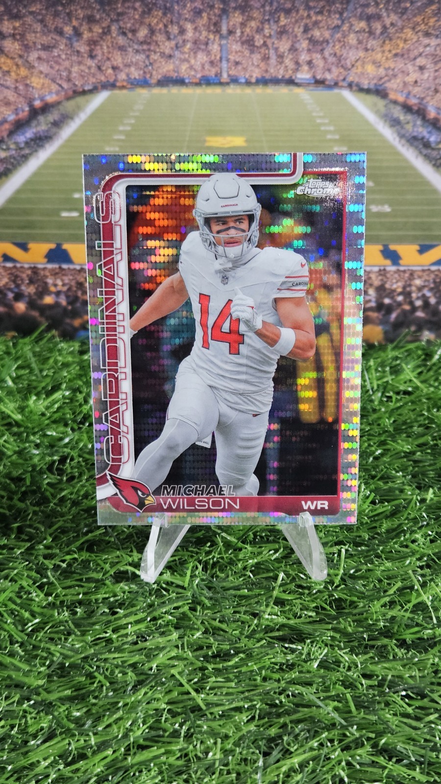 2025 Topps Chrome Football #2 Michael Wilson Pulsar Refractor