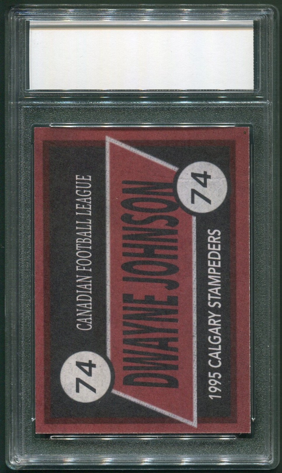 Custom 1995 Dwayne The Rock Johnson Calgary Stampeders Rookie Year Football Card