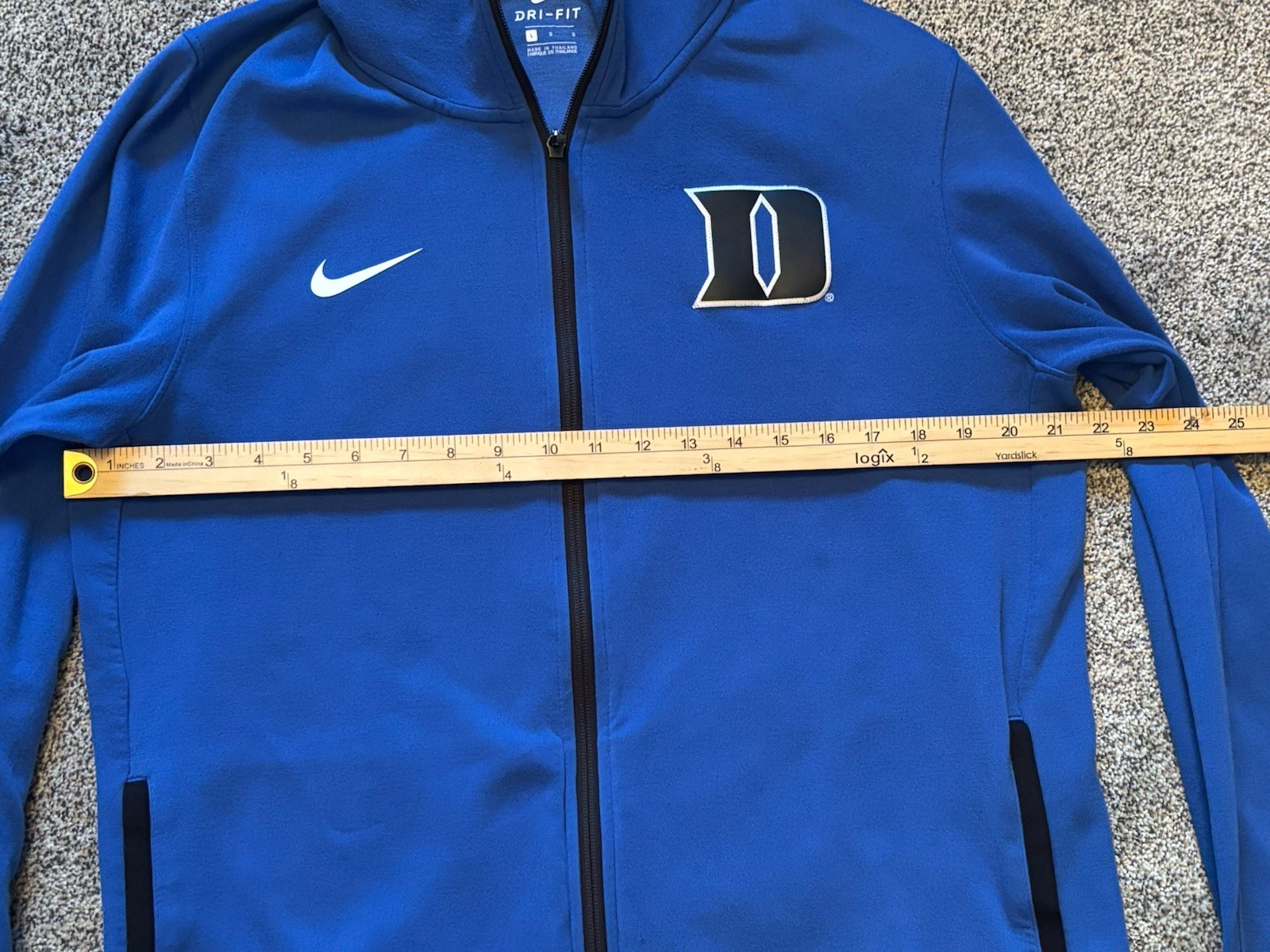 Duke Blue Devils Nike Hoodie Mens Medium/ Large Full Zip Sweatshirt Blue Dri-Fit