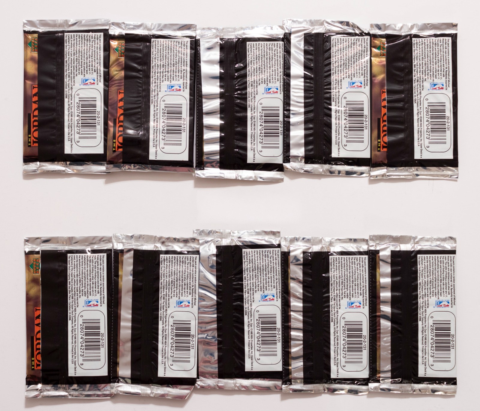 12 Sealed Packs Michael Jordan Pogs, 1995 Upper Deck Street Kaps, Milk Caps
