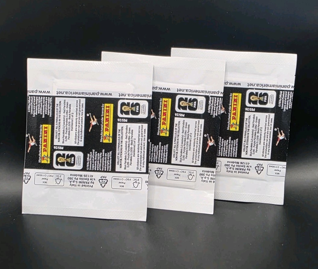 3 PACK LOT – Panini FIFA World Cup 2026 Sticker Pack – NEW – SEALED – HOT