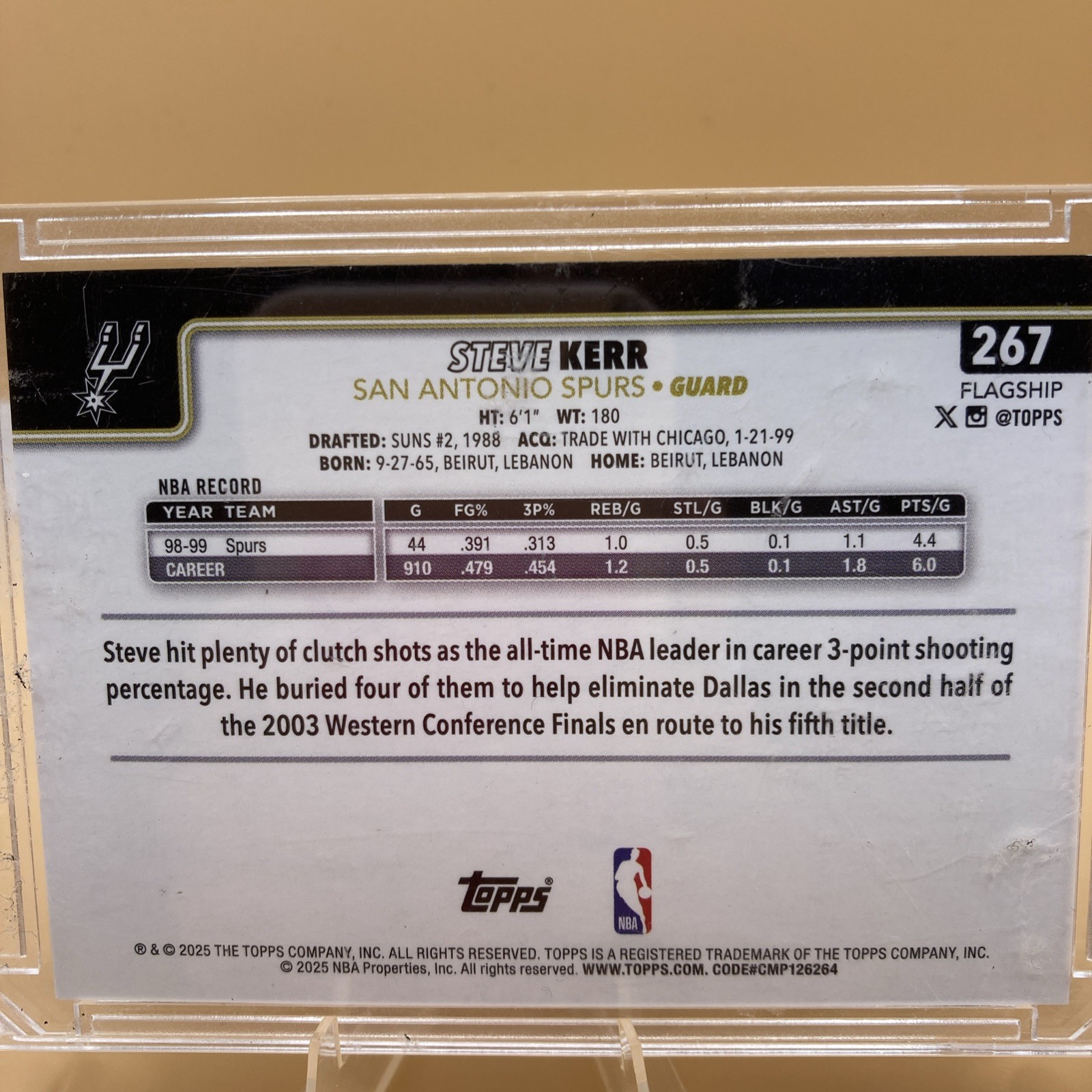 2025-26 Topps – Steve Kerr #267 Surge /99