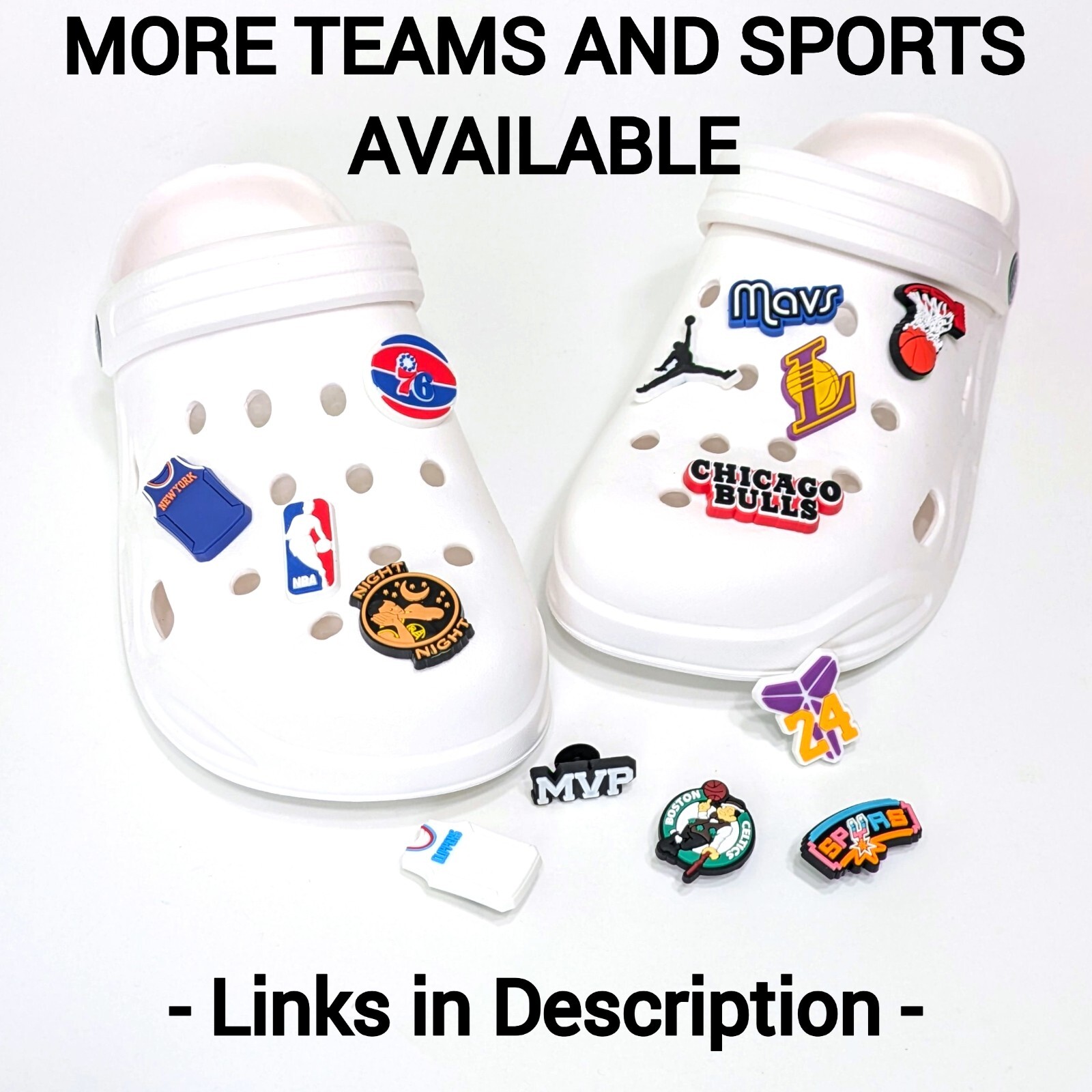 SAN ANTONIO SPURS SHOE CHARMS (10pcs) Basketball Cool Gift Accessories Set Lot