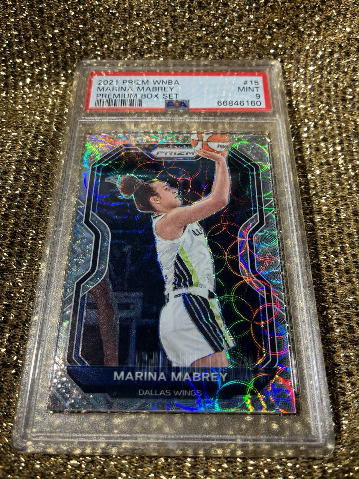 Marina Mabrey 2021 WNBA Prizm Premium Box Set #15 Toronto Tempo 10/99 RC PSA 9