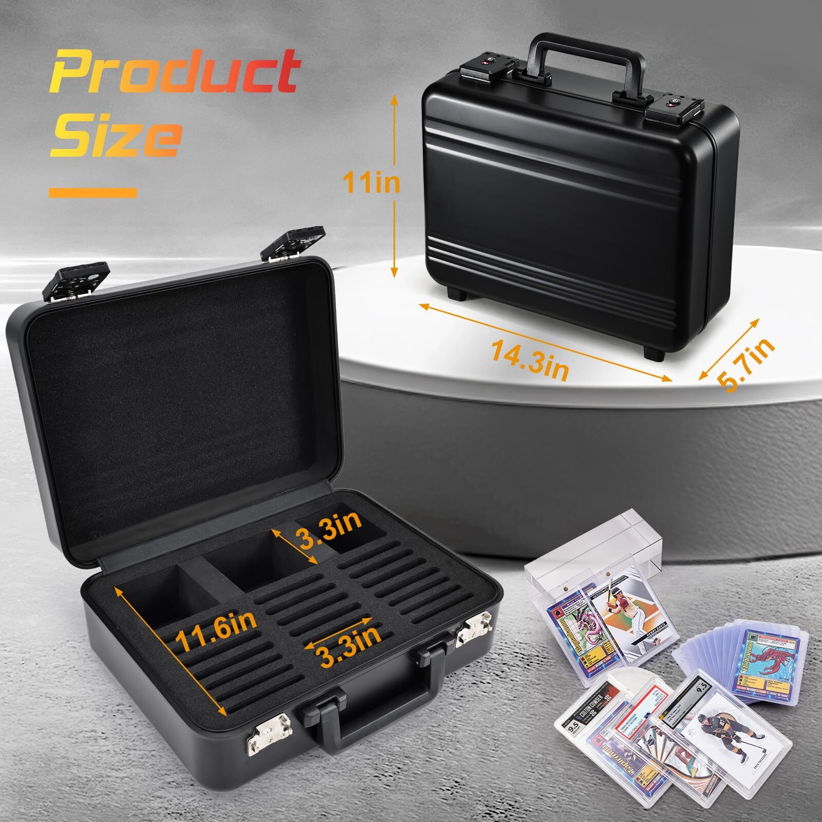 Graded Card Case with Individual Slots Storage Box, Trading Card Cases for Sport