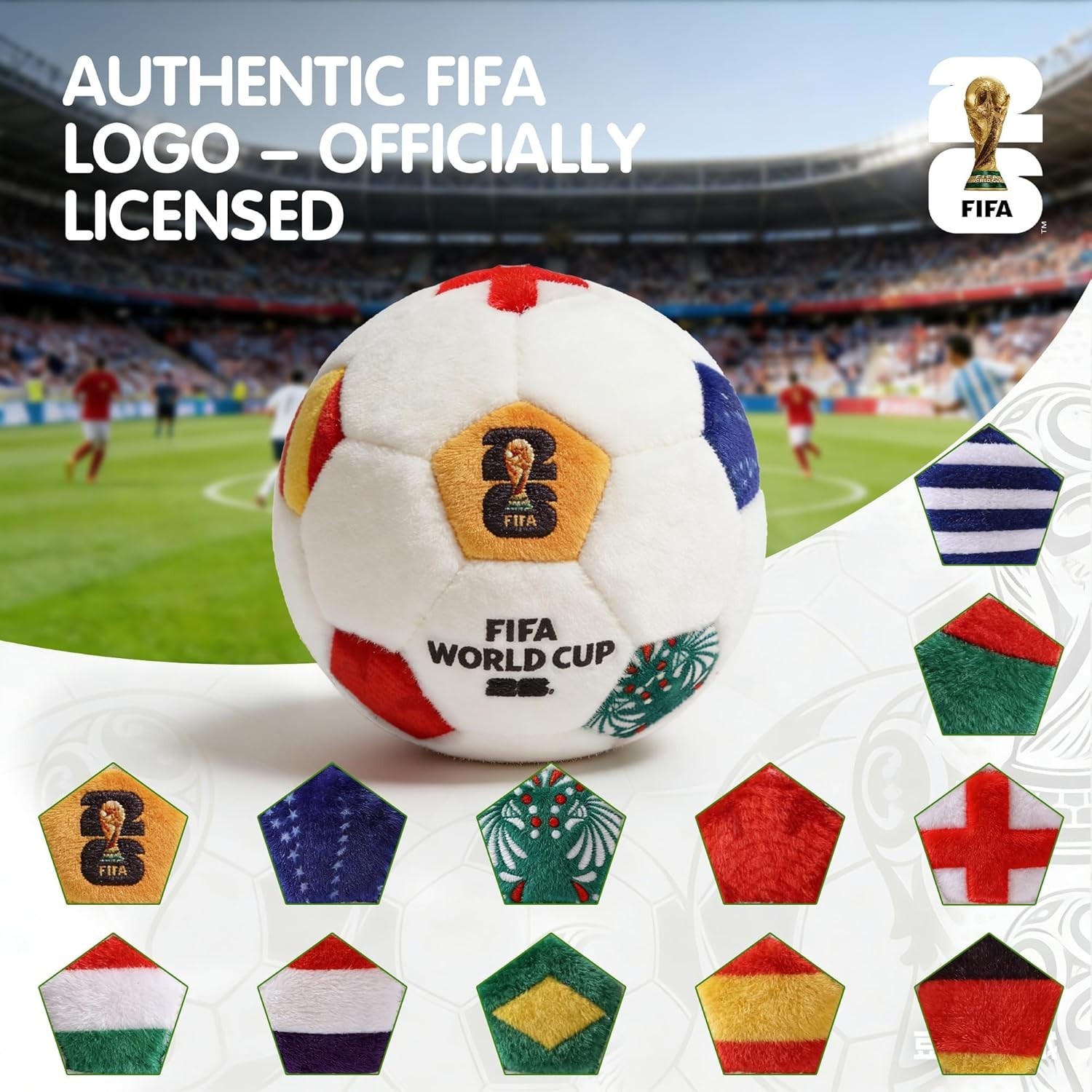 MESUCA FIFA World Cup 2026 Soccer Ball Plush 4.72 inches/12cm,