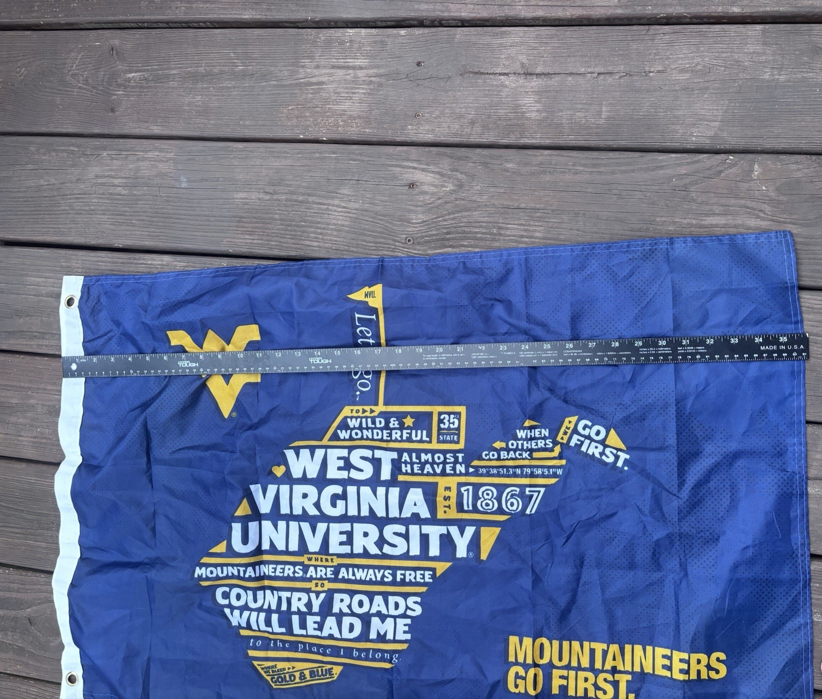 West Virginia University Mountaineers Flag 36 X 23 Inches