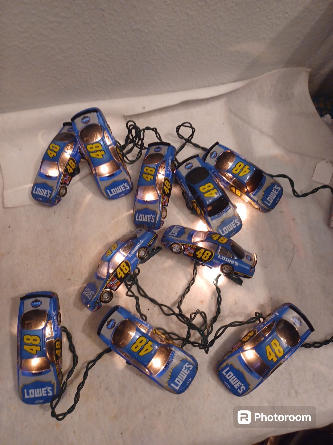 Nascar Vintage Jimmie Johnson String Lights 2 Sets Total Of 10 Car Lights *WORK*