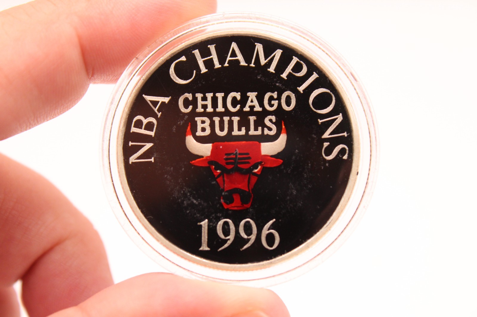 Enviromint 1996 NBA Champions Chicago Bulls Enamel 2oz .999 Fine Silver Set #38