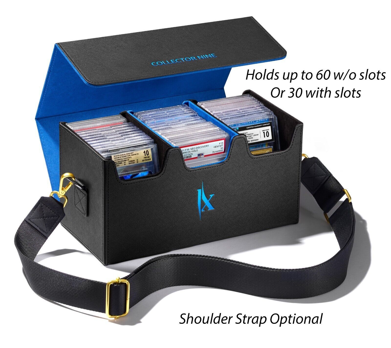 PSA-BGS-CGC Storage Case w/ Slot & Strap Option | Home Travel Magnetic Flip Box