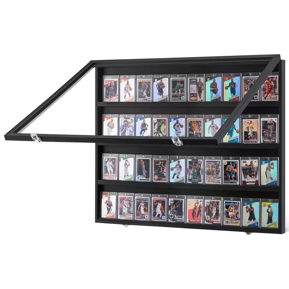 36 Graded Black Sports Card Display Case 30.5X24.3X2.1In. Card Display Frame UV