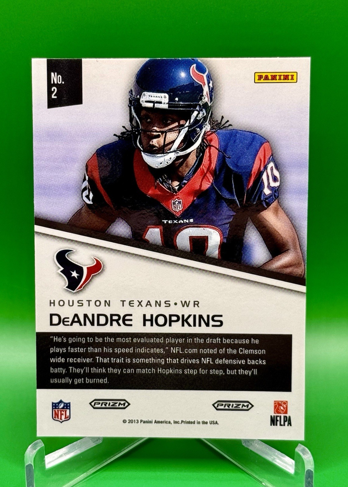 2013 Panini Monster Box Prizm Building Blocks Blue Prizm DeAndre Hopkins #2 Nuk