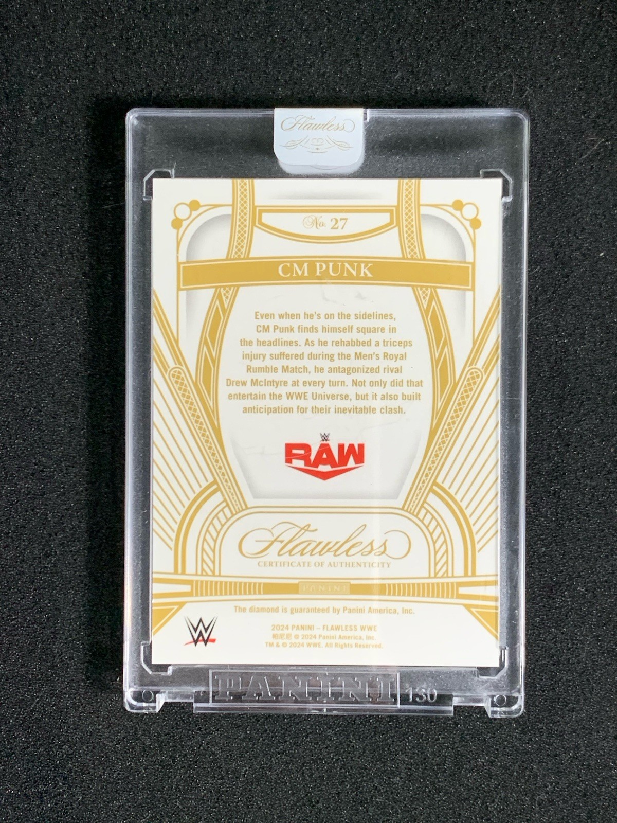 2024 Panini Flawless #/25 WWE CM PUNK Diamond Gem Gold Prizm 1st Edition Sealed