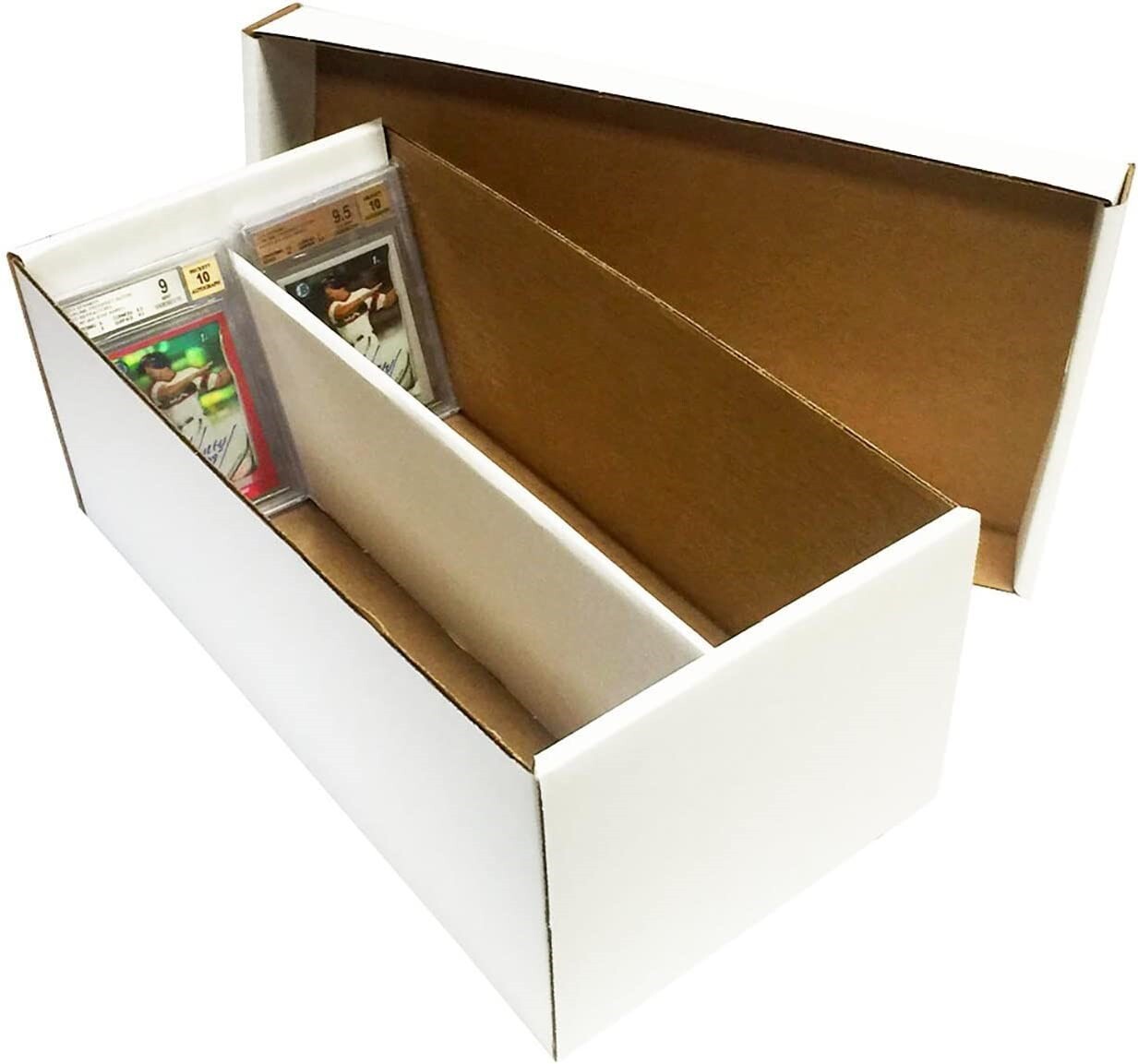 2 BCW Graded Card Shoe Storage Box New Cardboard Lid PSA Beckett & Trading Slab
