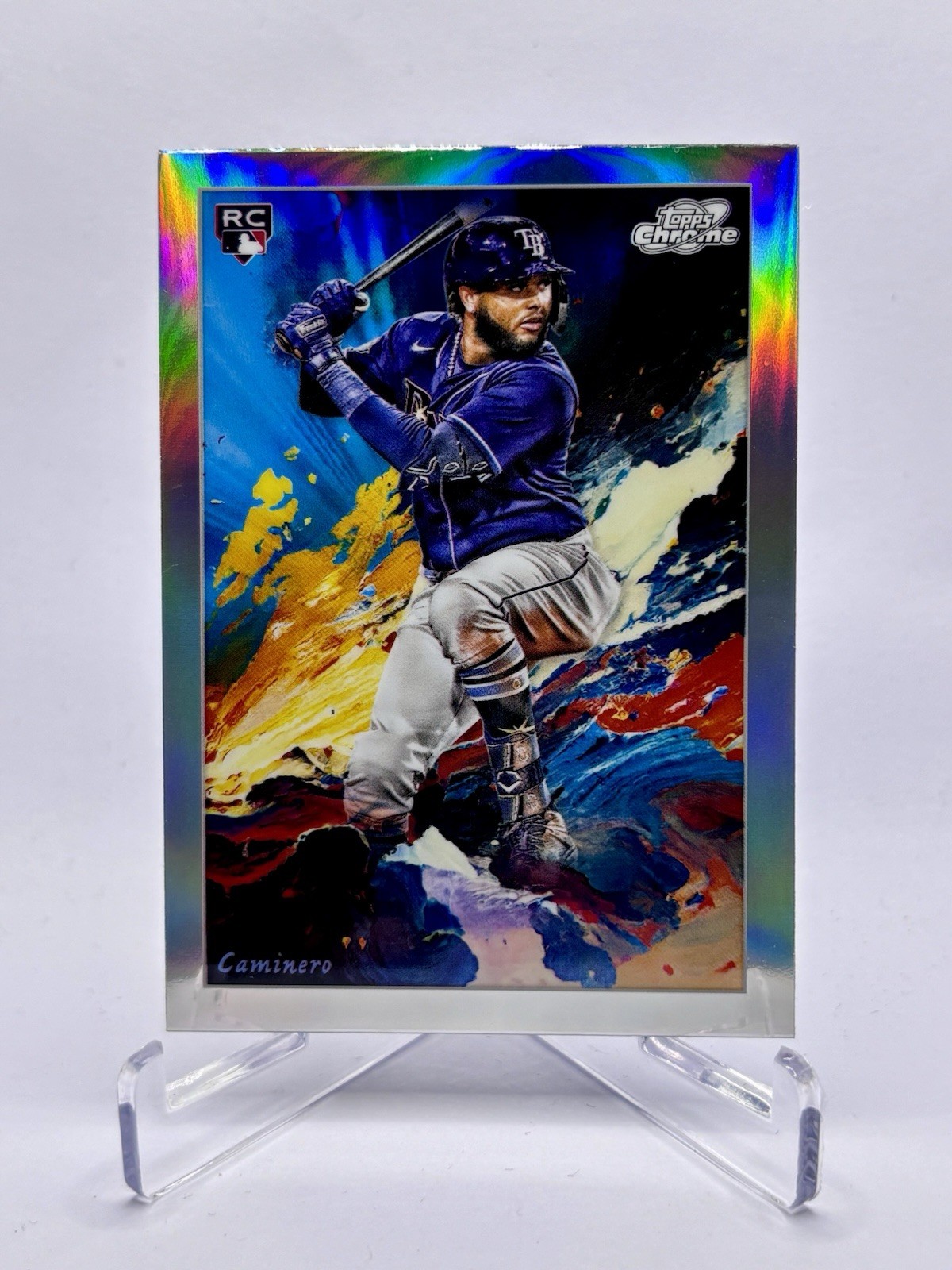 2024 Topps Cosmic Chrome Junior Caminero STN-7 Stars in the Night RC Rookie Rays